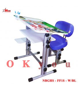 Bộ bàn ghế học sinh thông minh Okyou NBGHS FF1S W-BL